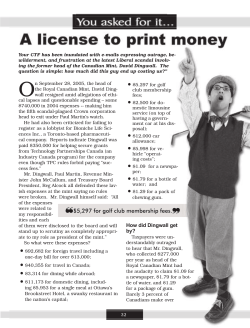 David Dingwall, The Cost of - Canadian Taxpayers Federation