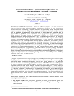 Experimental Validation of a Systems Architecting Framework for