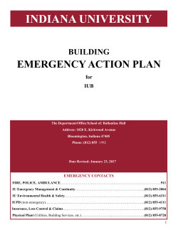 Emergency Action Plan - Indiana University Bloomington