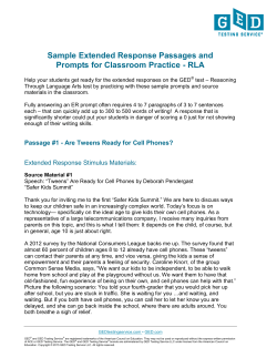 Sample Extended Response Passages and