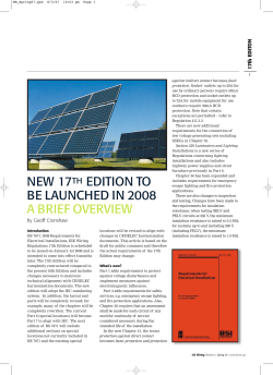 New 17th edition, BS 7671:2008, a brief overview