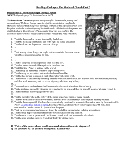 Readings Package &ndash; The Medieval Church Part 2