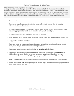 Guide to Theater Etiquette for School Shows