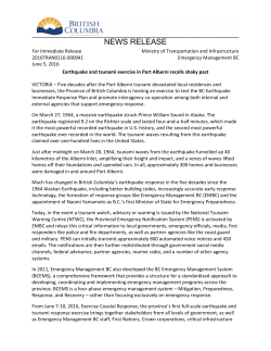 NEWS RELEASE - Province of British Columbia
