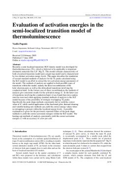 Evaluation of activation energies in the semi