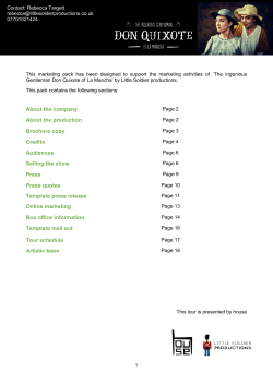 About the company About the production Brochure
