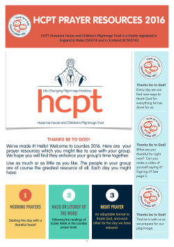 HCPT PRAYER RESOURCES 2016