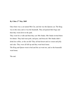 By Chloe 2nd May 2005 Once there was a cat named Mrs Cat, and