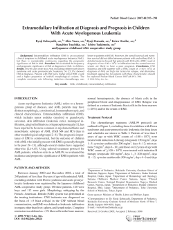 Extramedullary infiltration at diagnosis and prognosis in
