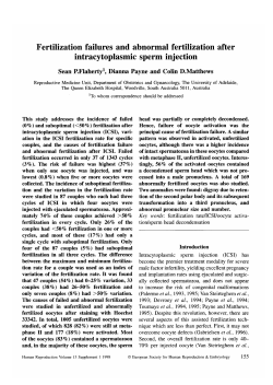 Fertilization failures and abnormal fertilization after intracytoplasmic