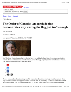 The Globe and Mail - University of Victoria