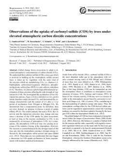 Observations of the uptake of carbonyl sulfide
