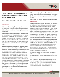 Myth: Whatever the sophistication of marketing, consumers will
