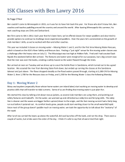 ISK Classes with Ben Lawry 2016