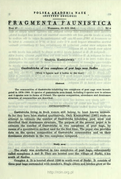 Gastrotricha of two complexes of peat hags near Siedlce