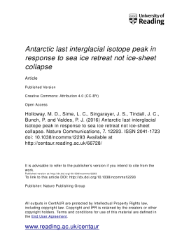 Antarctic last interglacial isotope peak in response to sea ice retreat