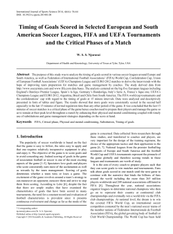 Timing of Goals Scored in Selected European and South