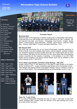 MHS February Bulletin 2016