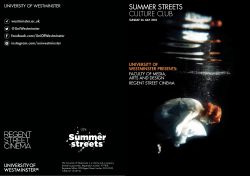 the full Summer Streets programme of the University of