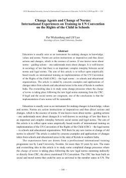Change Agents and Change of Norms: International Experiences on