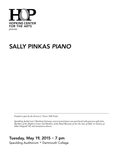 saLLy pinkas piano - Hopkins Center for the Arts