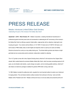 PRESS RELEASE