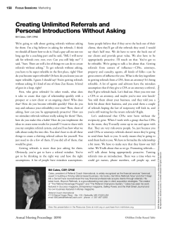 Creating Unlimited Referrals and Personal Introductions Without