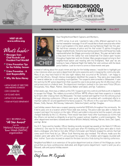 Winter 2013 - Village of Menomonee Falls