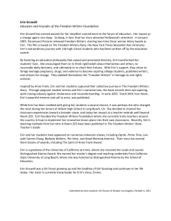 Erin Gruwell Educator and Founder of the Freedom Writers Foundation