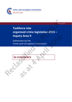 Inquiry Area 9 October 2015 - Crime and Corruption Commission