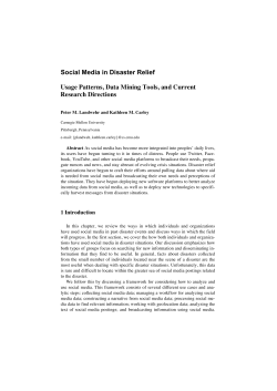 Social Media in Disaster Relief Usage Patterns, Data Mining Tools