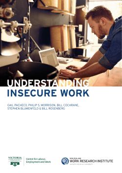 understanding insecure work - NZ Work Research Institute