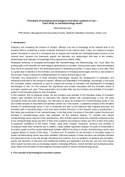 Formation of emerging technological innovation systems in Iran
