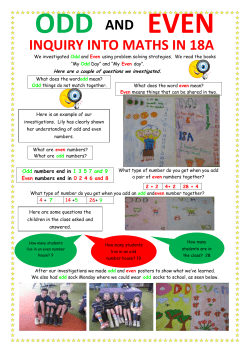 odd and even inquiry into maths in 18a