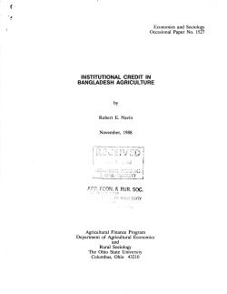 institutional credit in bangladesh agriculture - Knowledge Bank
