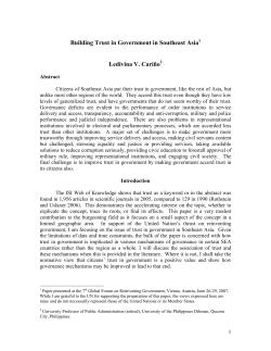 Review of Southeast Asia- Workshop on Promoting Trust in