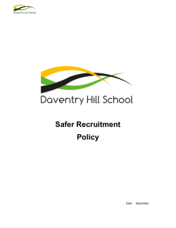 Safer Recruitment Policy
