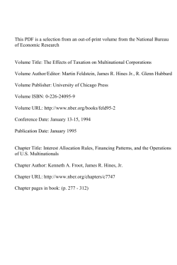 Interest Allocation Rules, Financing Patterns, and the Operations of