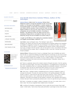 Interviews: Lisa Kunik Interviews Antoine Wilson, Author of The