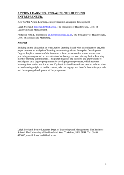 action learning: engaging the budding entrepreneur.