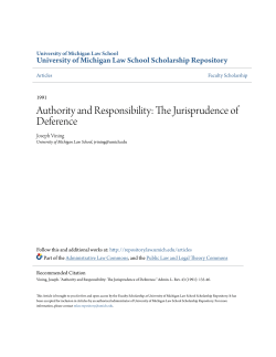 Authority and Responsibility: The Jurisprudence of Deference