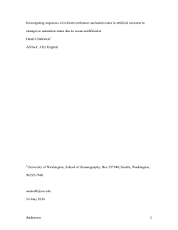 Anderson 1 Investigating responses of calcium carbonate nucleation