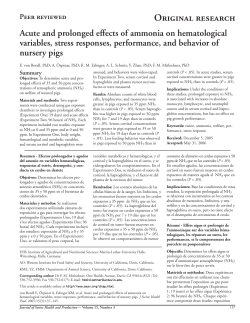 Acute and prolonged effects of ammonia on hematological variables
