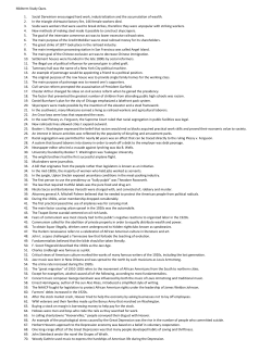 Midterm Study Ques. 1. Social Darwinism encouraged hard work
