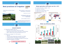Irrigation - Best practices in improving the sustainability of agriculture