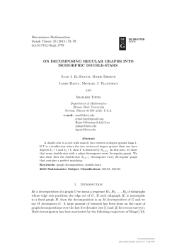 ON DECOMPOSING REGULAR GRAPHS INTO ISOMORPHIC