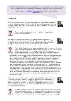 Transcript - Ministry of Social Development