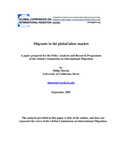 Migrants in the global labor market