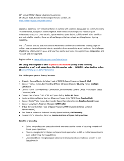 11th annual Military Space Situational Awareness 18