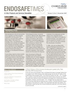 Endosafe Times - Charles River Laboratories